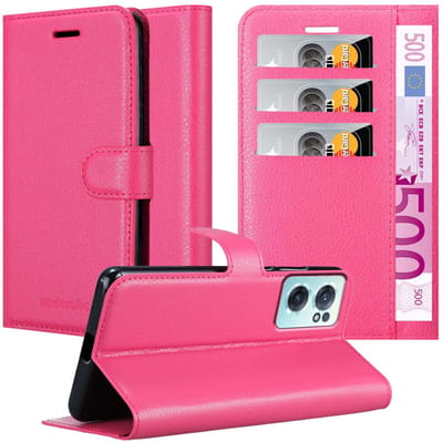 Cadorabo Hoesje geschikt voor OnePlus Nord CE 2 5G in KERSEN ROZE - Beschermhoes met magnetische sluiting, standfunctie en kaartvakje Book Case Cover Etui