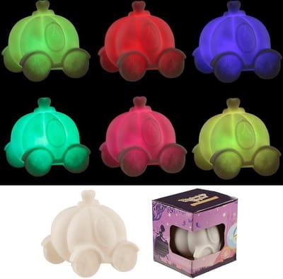 Nachtlamp prinses koets cadeau voor kinderkamer prinsessen. Nachtlampje met verschillende kleuren licht.