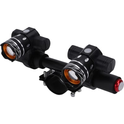 Éclairages de Guidon de Trottinette en Alliage d'Aluminium Rechargeables par USB Éclairages Avant de Vélo pour Diamètres de Potence de 45-52 mm / 1,77-2,05 Pouces black