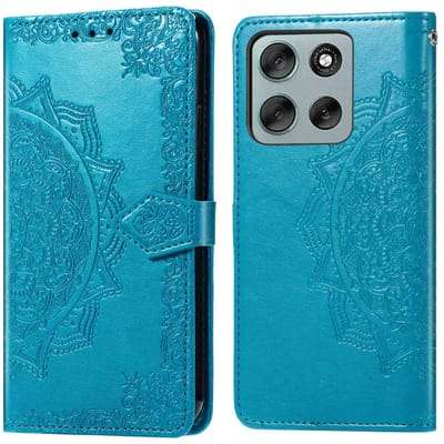 imoshion Hoesje - Geschikt voor Motorola Moto G56 - Mandala Bookcase - Turquoise