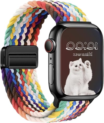 Elastische gevlochten nylonband voor Apple Watch Ultra en series 10 tot 2, 49 mm tot 38 mm, comfortabele en duurzame smartwatch band