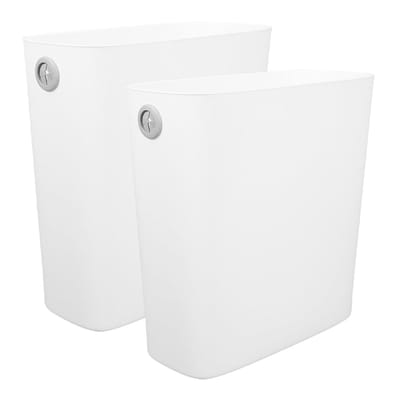 Afvalbak Set - Prullenbakken Vuilnisbakken - Keuken Badkamer - Compact Ontwerp Kaartring - 28x27x13 cm - Wit