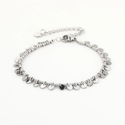 Armband Kraaltjes en Ronde bedels - Zilverkleurig - Stainless Steel - Verkleurt niet - Feestelijk - Cadeau
