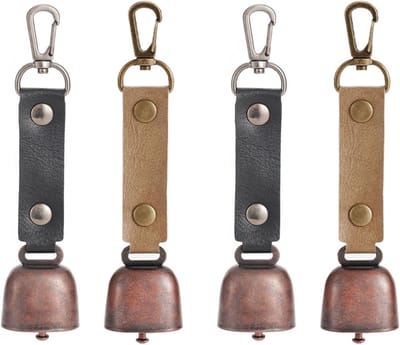 Luidruchtige Wandbel voor Buitenactiviteiten, 4 Stuks, Ideaal voor Wandelen, Hiken en Huisdierenhalsbanden (Zwart, Bruin)