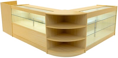 Theia led winkeltoonbank set - esdoorn - 150x60 cm - 4-delig