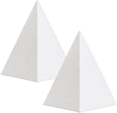 Piepschuim vormen - piramide - 2x - H15 x D8,5 cm - styropor hobby / DIY vorm - basis knutselfiguren