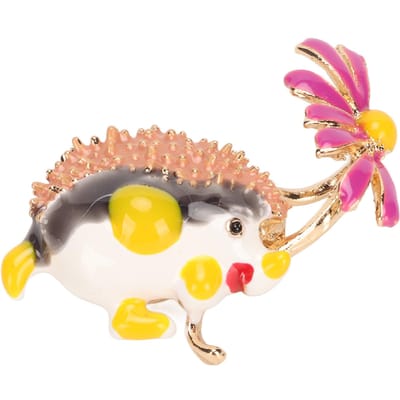 Madeliefje Egel Broche Speld Schattig Modieus Emaille Madeliefje Dier Broche voor Date Zwart Paars beige