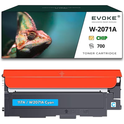 Evoke Compatibele Toner voor HP W2071A 117A Cyaan 700 Pagina's Kleurenlaser 150A 150Nw 178Nw 178Nwg 179Fnw 179Fng 179Fwg