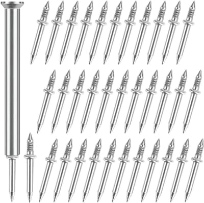 Dailygoods- Dubbelkoppige Nagels 100 Stuks - Naadloze Nagels - Onzichtbare Veiligheidsschroeven - Plintspijkers - Hoge Hardheid - Eenvoudige Installatie - Plintnagels