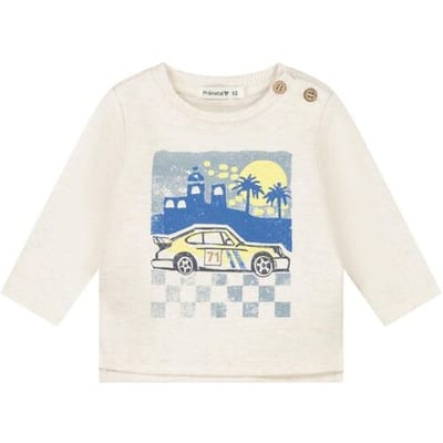 Prénatal baby shirt Soft Brown Melange 56 heren