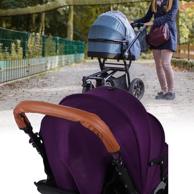 Housse de poignée d'accoudoir de poussette pour bébé douce, amovible et lavable, Accessoires de poussette Marron marron