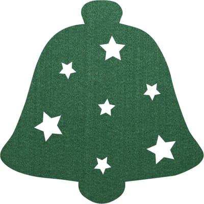 Kerstbel 2 vilt onderzetter - Donkergroen - 6 stuks - ø 10 cm - Tafeldecoratie - Glas onderzetter - Valentijn - Cadeau - Woondecoratie - Tafelbescherming - Onderzetters voor glazen - Keukenbenodigdheden - Woonaccessoires - Tafelaccessoires