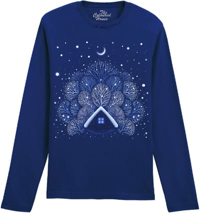 Kerst Sneeuw Snow House The Coloured House Longsleeve T-shirt XXL