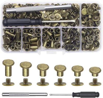 Binding Screws Set van 110 Stuks, M5-M12 mm Boekschroeven, Schroefrivets voor Zelfdecoratie, Handwerk en Accessoires