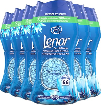 Lenor Geurbooster Zeebries - Geurparels - 6x11 Wasbeurten - Voordeelverpakking 6x 154 gram