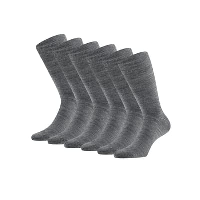 Merino wollen sokken - Unisex - Antipress - 6-Pak - Midden grijs / 39/42