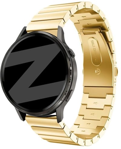Bandz One Bead bandje RVS 20mm geschikt voor Garmin Vivoactive 6 / 5 / 3 / Vivomove / 3 / HR / Style / Luxe / Sport / Trend / Forerunner 645 / 570 / 245 / 170 / 165 / 70 / 55 / Venu / SQ / SQ2 / 2 Plus / Approach S12 / S40 / S42 / S44 / S50 - Goud