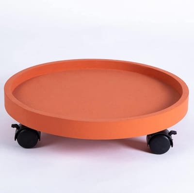 Bloempotkar met wielen - Plantenstandaard verrijdbaar - Planten verplaatsen - Hoge draagkracht - 30cm diameter - Grijs