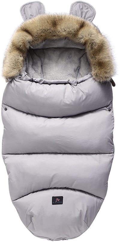 Baby Voetzak - Winter Slaapzak - Warm Blijven - Waterdicht Winddicht - 100 cm - Grijs