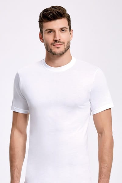ilke® 2 Pack Heren T-Shirts – Ronde Hals – 100% Katoen - Wit - XL