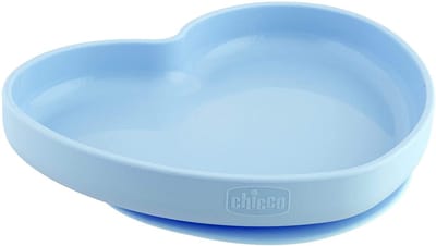 Hartvormig Siliconen Bordje Met Zuignap Blauw 9M+