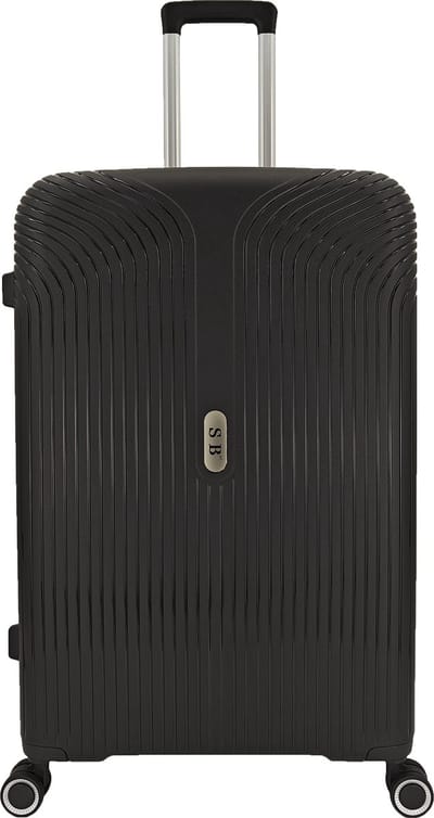 SB Travelbags Bagage koffer 75cm 4 dubbele wielen trolley - Zwart - TSA slot