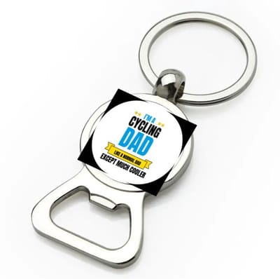 Akyol - i'm a cycling dad flesopener - Vader - papa - vaderdag cadeautjes - verjaardagscadeau - gift - kado - 9 bij 3 cm