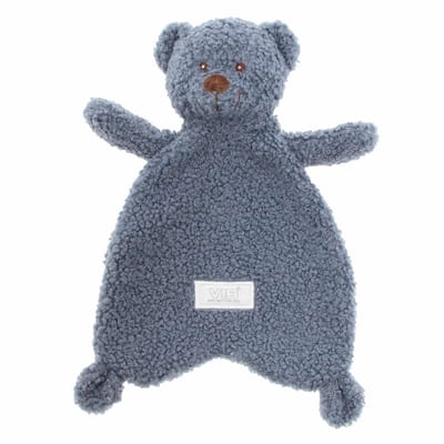 VIB® - Pluche knuffeldoekje beer teddy dusty blue - 33 cm - Babykleertjes - Baby cadeau - zwangerschap aankondiging - geboorte cadeau