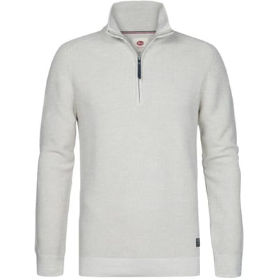 Petrol Industries - Heren Gemêleerde halfzip trui rockford - Wit - Maat XXL