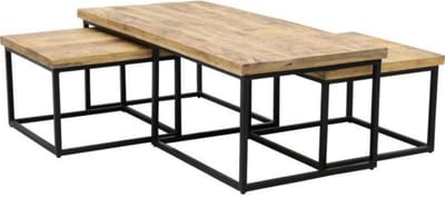 StarFurn Salontafel Denver - Rechthoek Naturel Hout - Set van 3
