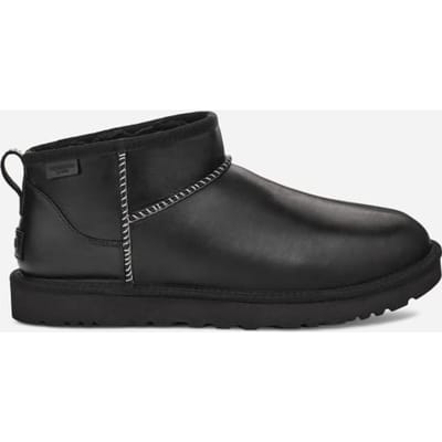 UGG® Classic Ultra Mini LTHR Regen for Men in Black, Leather/Polyester/Wool