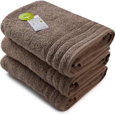 ARTG® Organic - Biologische Katoen - Handdoekenset - 60 x 110 cm - Walnoot Bruin - Walnut - Set 3 stuks