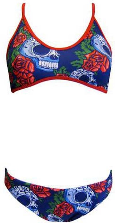 Turbo Roses&skulls Bikini Blauw 4XL Vrouw
