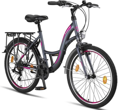 Premium Stadsfiets voor Kinderen en Volwassenen - Beschikbaar in 20, 24, 26 en 28 Inch met 21 Versnellingen
