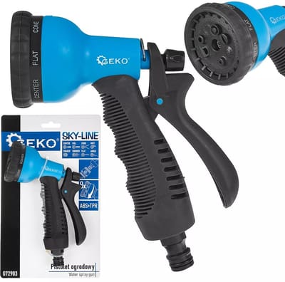 GEKO Verstelbare tuinsproeier - 8 functies - Ergonomisch ontwerp - Duurzaam kunststof - Non-slip grip