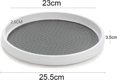 Famanu - Lazy Susan dubbele kastorganizer 25 cm, wit kunststof met antislipbasis