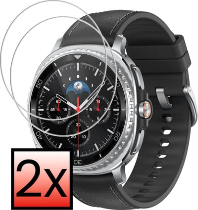 Screenprotector - 2 Stuks - Geschikt voor Samsung Galaxy Watch 8 Classic (46 mm) - Extra Sterk - Tempered Glass - Gehard Glas - Beschermglas Screen Cover - Bescherm Protector voor Smartwatch