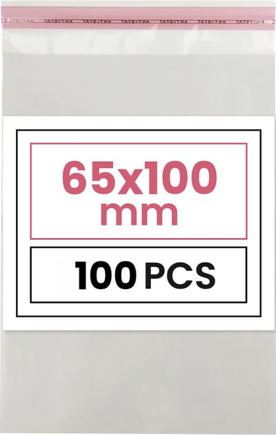Plastic zakjes met plakstrim - 6,5x10 cm - transparant - 100 zakken