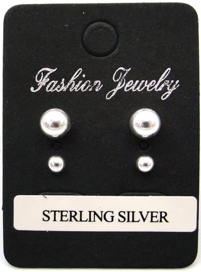 zilveren oorknopjes - unisex - bolletje - 2 paar - 5mm en 3mm - glanzend