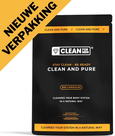 Clean & Pure for Men 300 capsules | Vezel supplement met Psyllium Husk | + 8 natuurlijke ingrediënten | 100% natuurlijke darmreiniging voor mannen