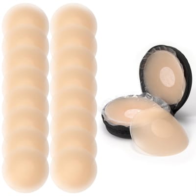 Tepelzakken Herbruikbaar - Siliconen - Onzichtbaar - Zelfklevend - Reisdoos - 8 Paar - Beige - Tepelhoezen