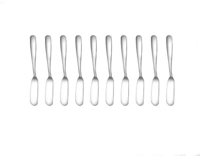 Botermes - 10 stuks - Ontbijtbroodkaasmes - Kaasbotermes - RVS - Cakeroomsmeermes - Charcuterie Keukengerei - Kaasmessen - Voor Kaas Koude Boter Jam Banketbakkerij - 16.5 cm - Zilver