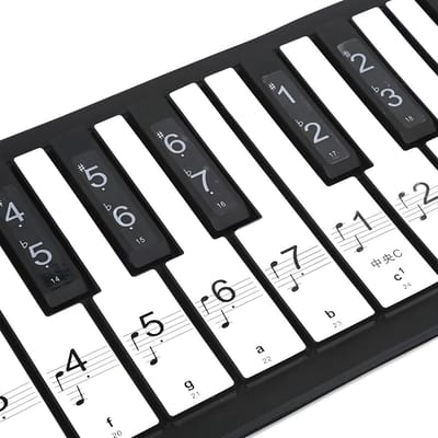 Toetsenbordstickers - Piano Notenlabels - Muziek Leren - 2-in-1 Ontwerp - 88 Toetsen - Transparant