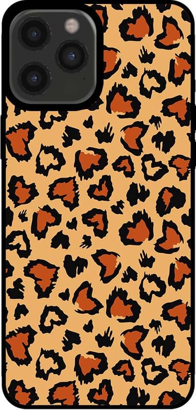 Smartphonica Telefoonhoesje voor iPhone 12 Pro Max met tijgerprint - backcover met panterprint - Bruin geschikt voor iPhone 12 Pro Max