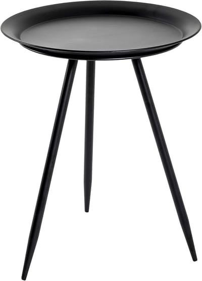 Ronde Metalen Bijzettafel Zwart Modern Ontwerp
