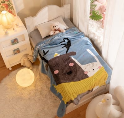 eCarla zacht fleece/plaid/deken voor kinderen met print - 100*140cm