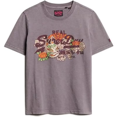 Superdry - Tokyo Relaxed T-shirt met vintage logo en print - Dames - T-shirts