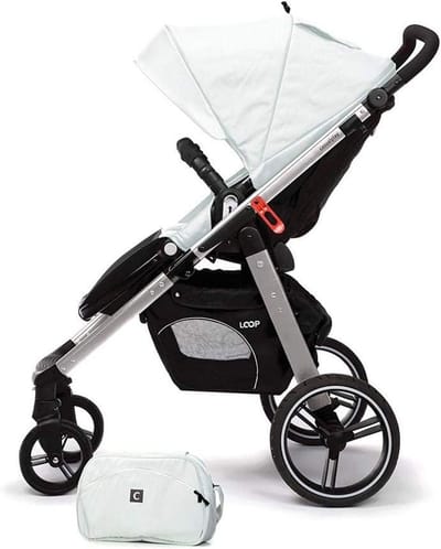 Kinderbuggy - Reisbuggy - Onderweg - Verstelbaar stuur - Grote wielen - Wit