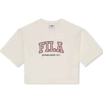 FILA Rifredi Boxy Cropped Graphic T-shirt Egret Taglia: 134/140 | T-shirt Outlet | kids