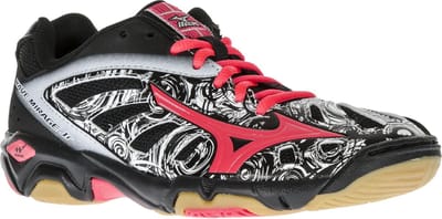 Mizuno Wave Mirage  Sportschoenen - Maat 34.5 - Unisex - zwart/roze/wit